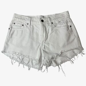 Pistola Women’s Cut-Off Denim Shorts Distressed Frayed White Size 25